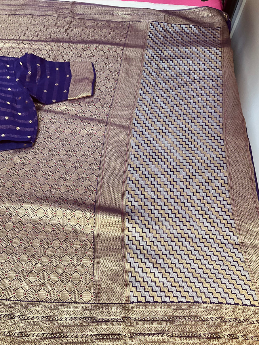 Purple Benarasi saree