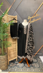 Black Party Wear Anarkali Kurti set