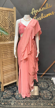 Pink Ready to wear Saree
