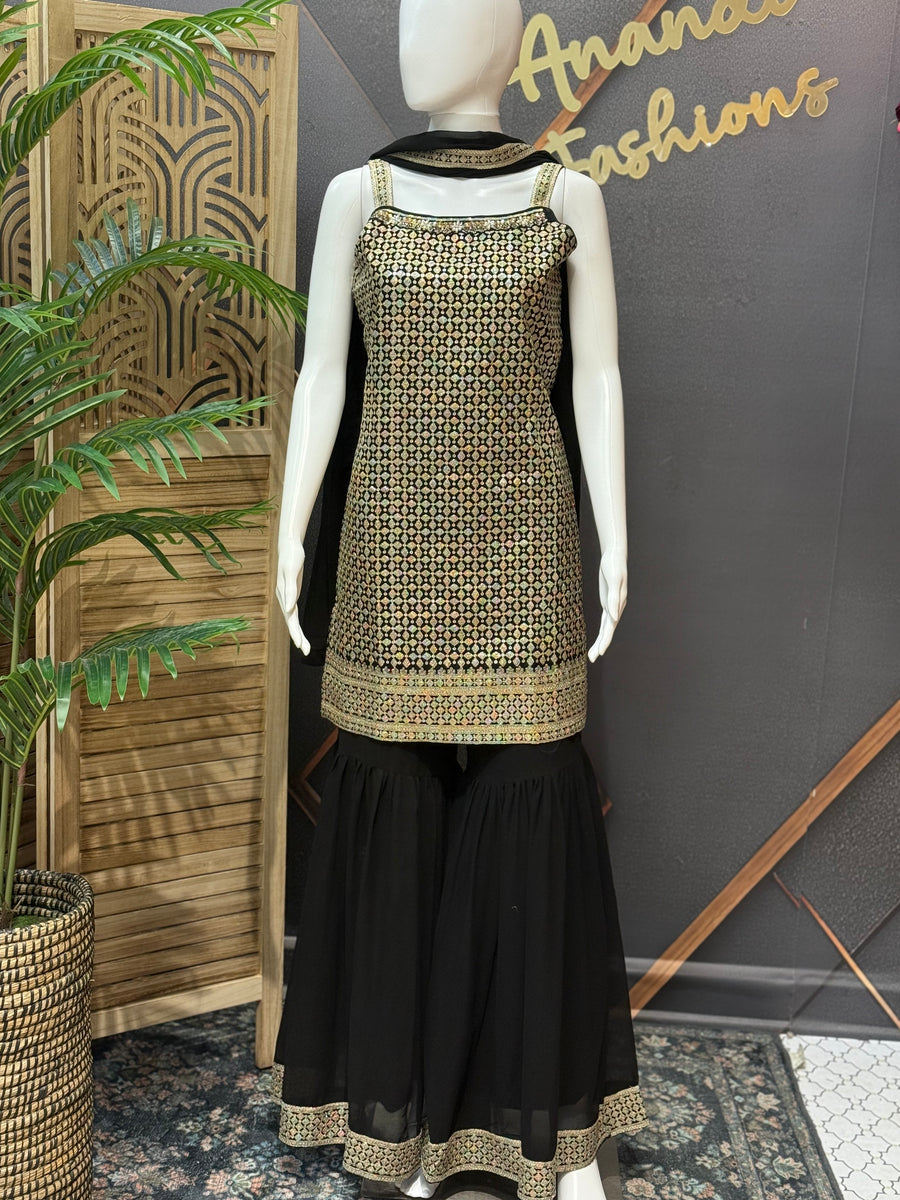 Teenage Girls - Black Sharara set