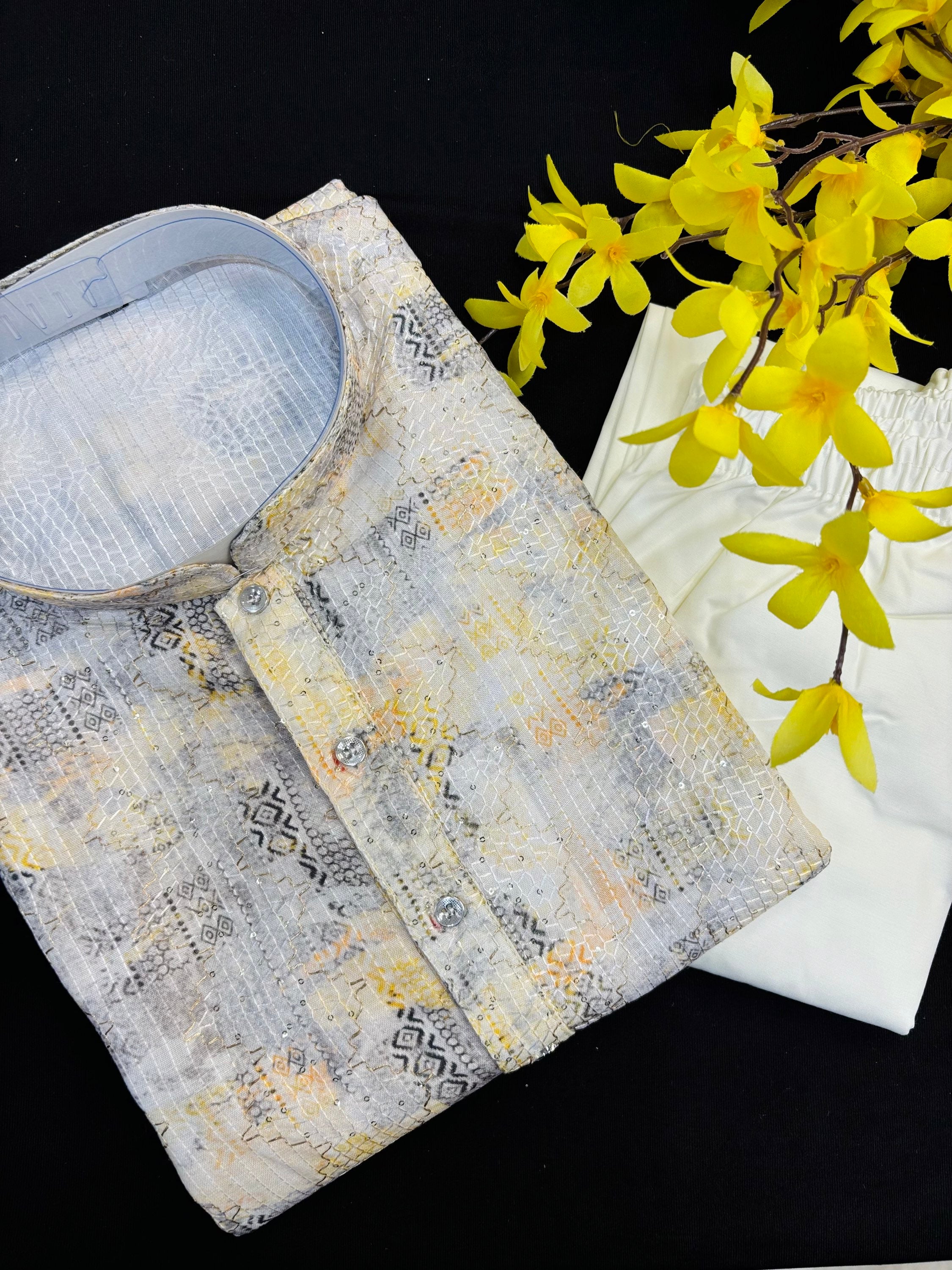 Digital Print Fancy Men’s Wear-Kurta Pajama set image 2