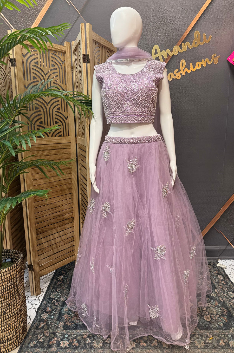 Lavender Party Wear Lehenga set