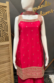 Pink Party Wear Sleeveless Palazzo set