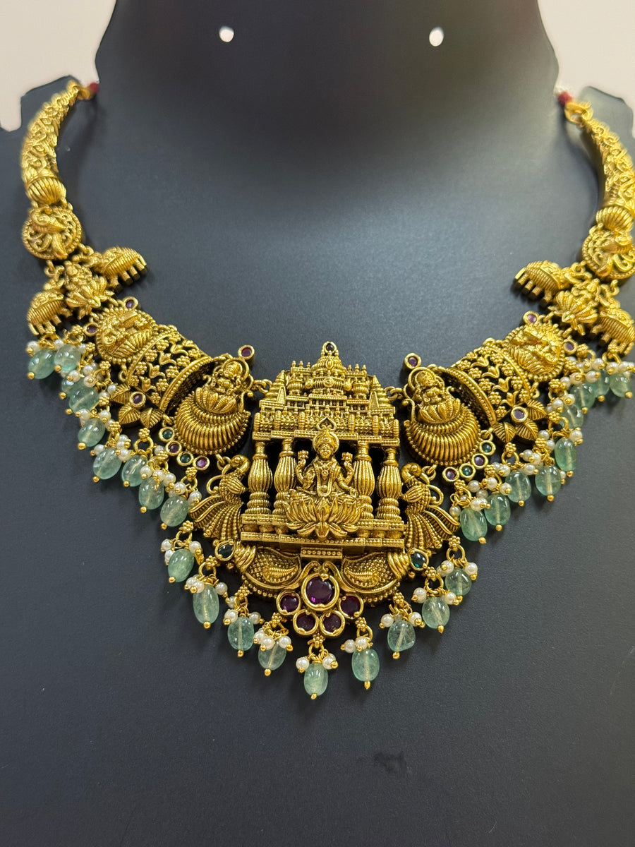 Heavy Temple Jewelry- Goddess Lakshmi Necklace set