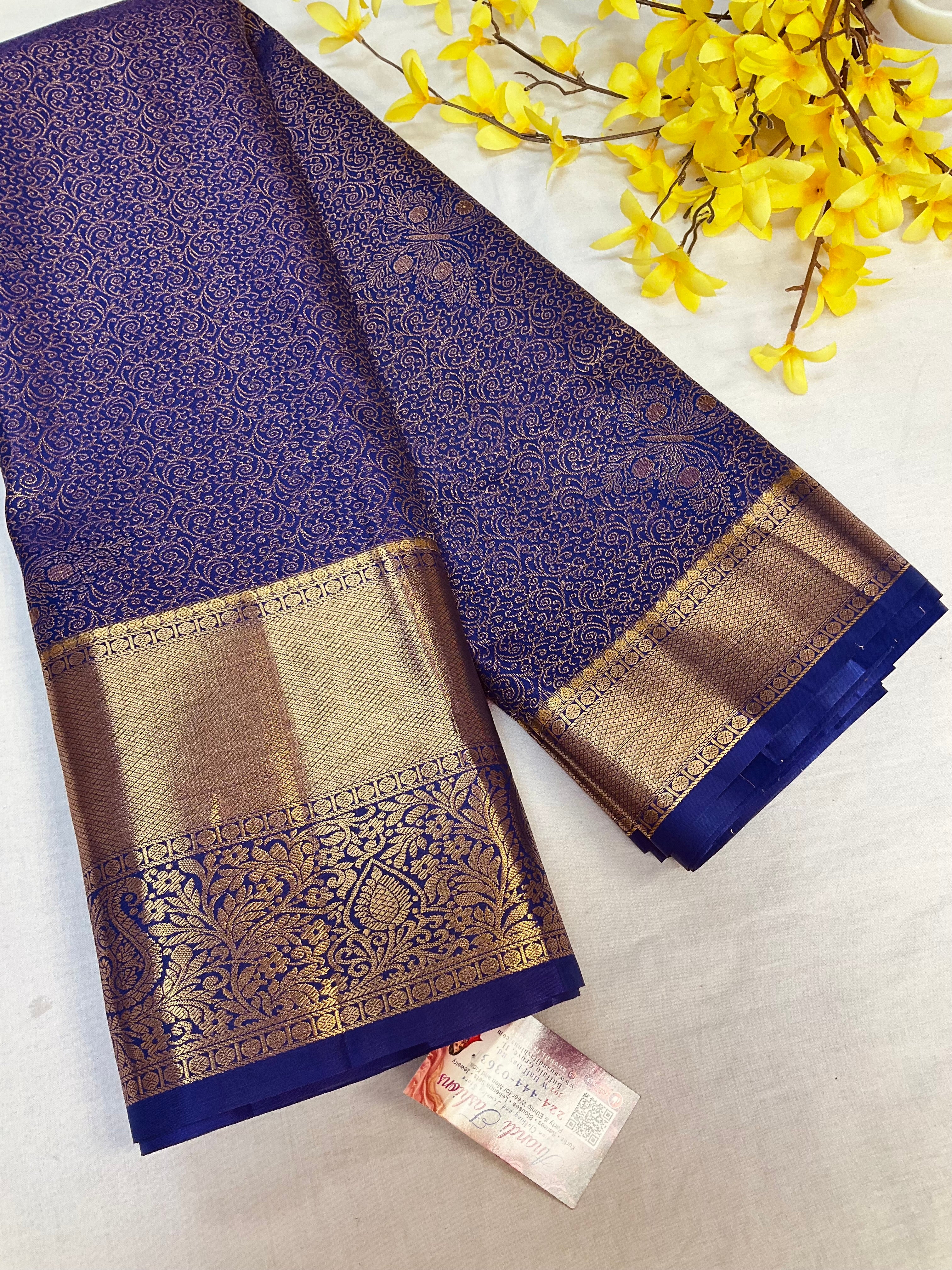 Purple Semi Silk Kanjeevaram Saree