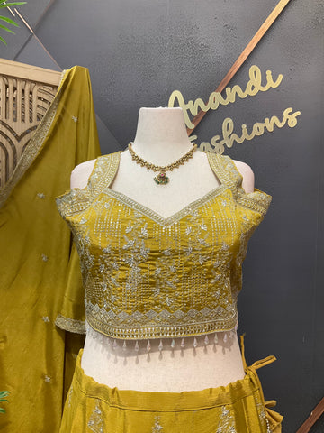 Pastel Gold - Plus size lehenga sets- Size 50