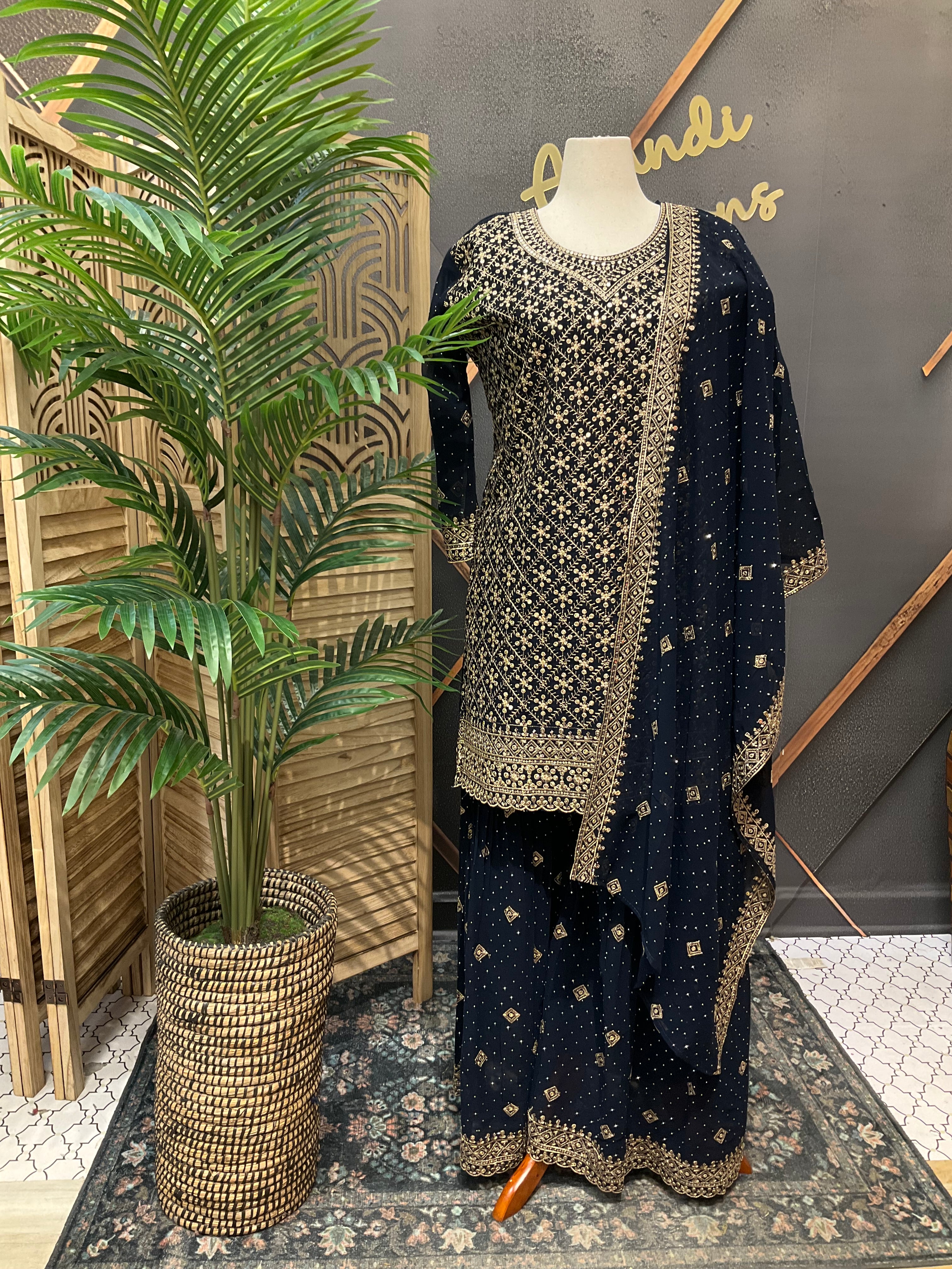 Plus Size - Party Wear GeorgetteSharara Sets