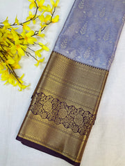 Semi Silk Kanjeevaram Allover Design Lavender Saree