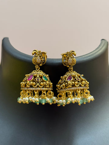 Antique Finish Jhumkas/Earrings