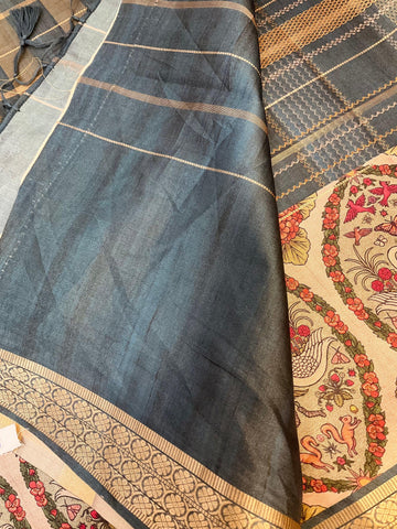 Light Weight Fancy Silk Saree with Animal Design Border