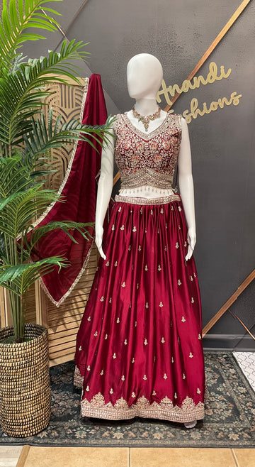 Size 42 - Satin Silk Party Wear Lehenga sets