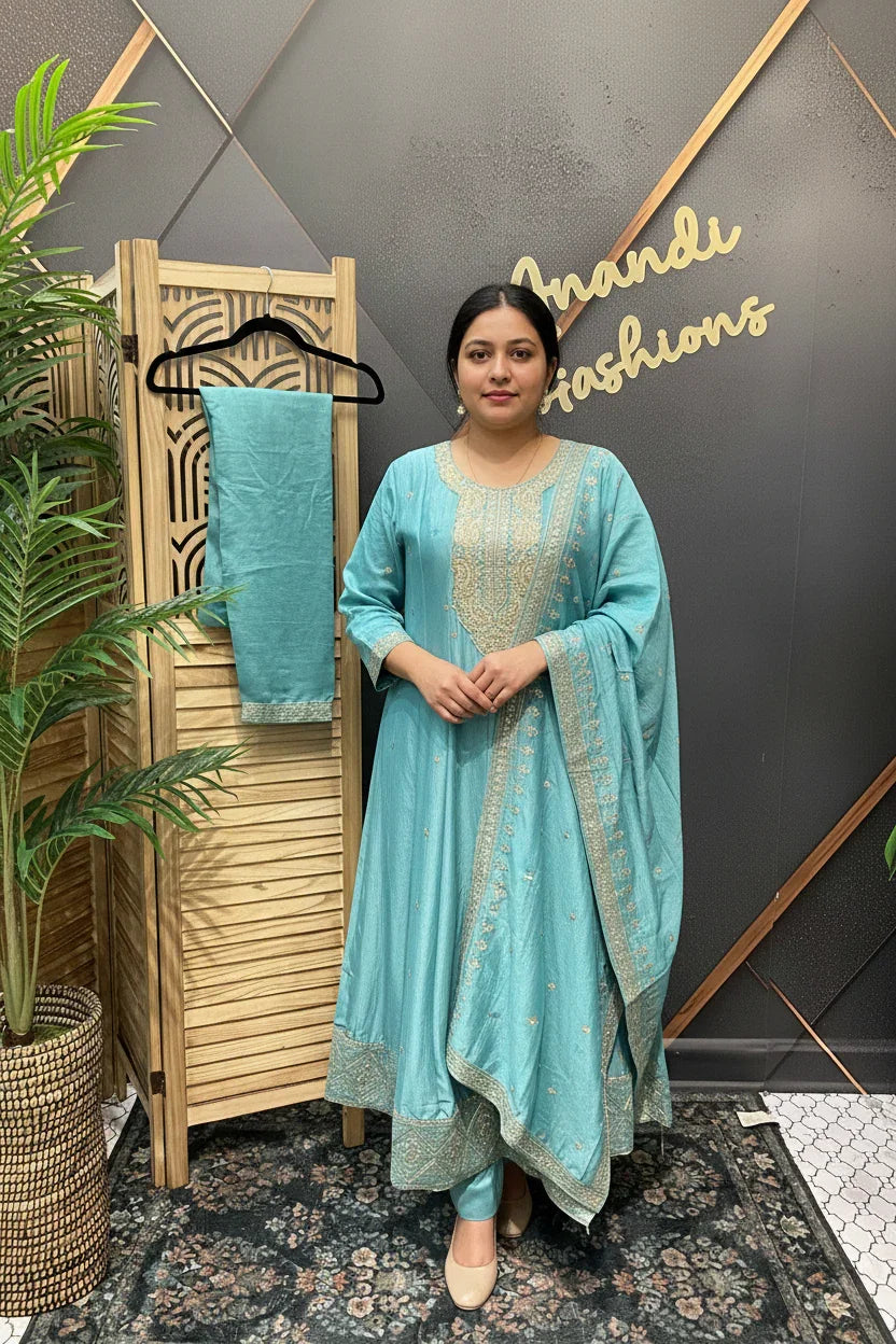 Pastel Colors - Party Wear Anarkali Kurti set