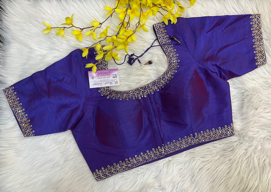 Front Opening Raw Silk Blouse