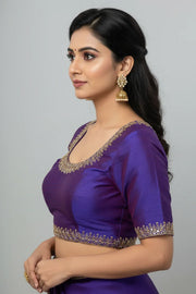 Front Opening Raw Silk Blouse