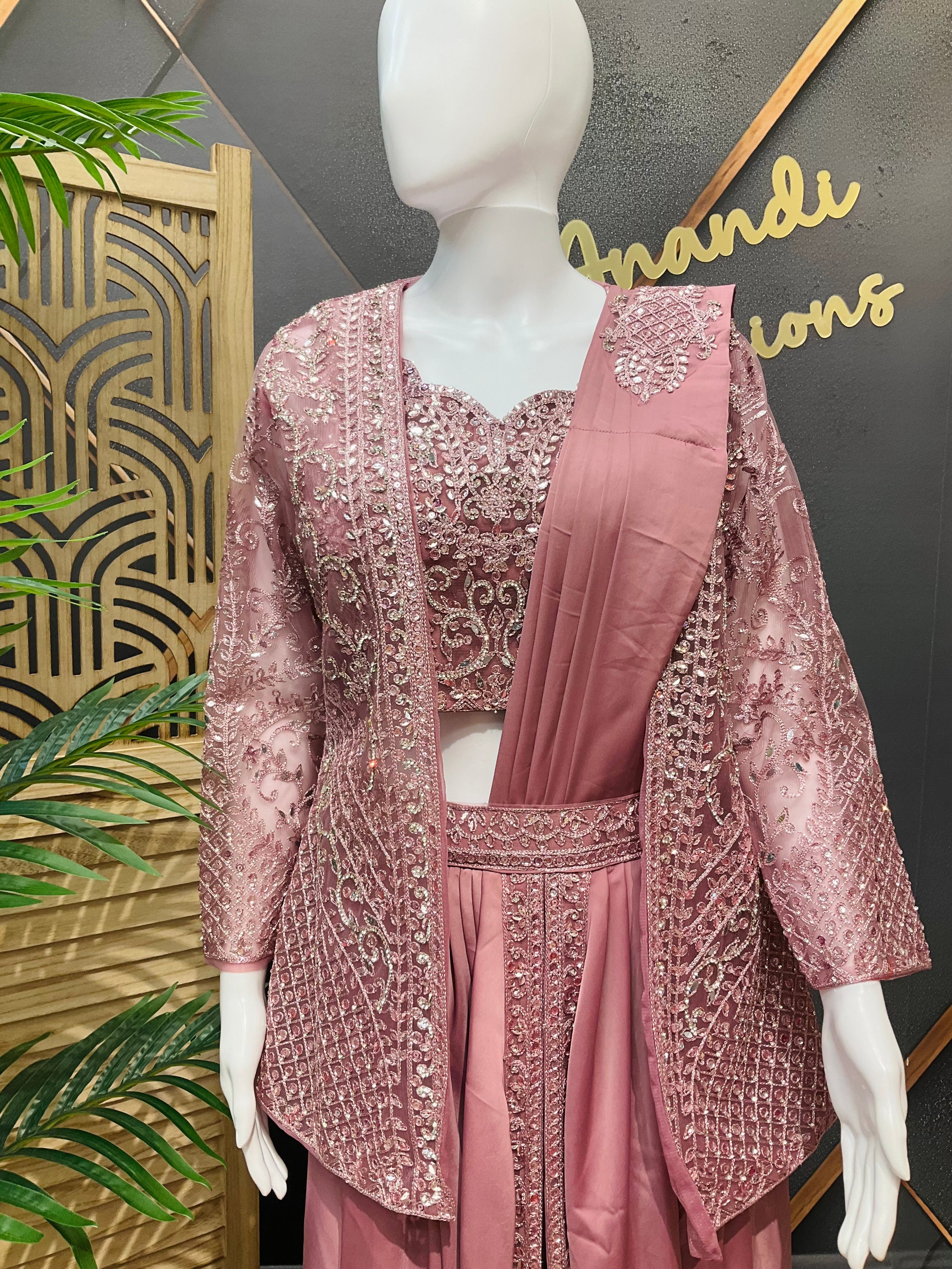 Ready to Wear Saree with Overcoat