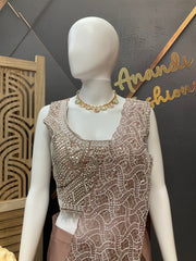Women’s Honey color Ready-to-Wear Saree