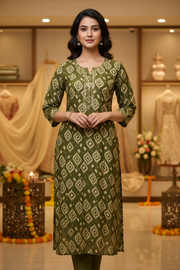 Women’s Green Cotton Kurti