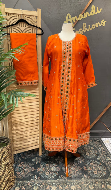 Plus size - Party Wear Anarkali Kurti set