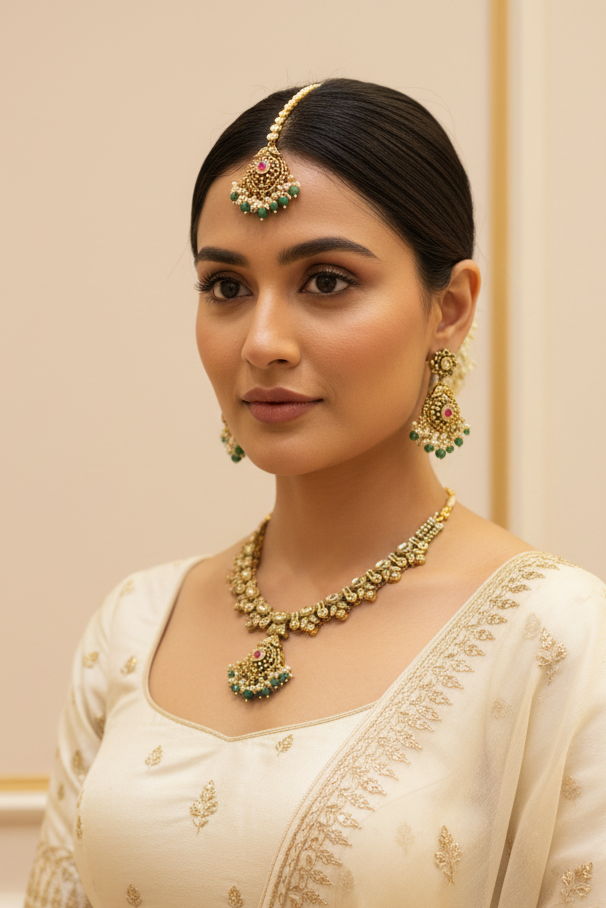 Antique Finish Kundan Necklace set