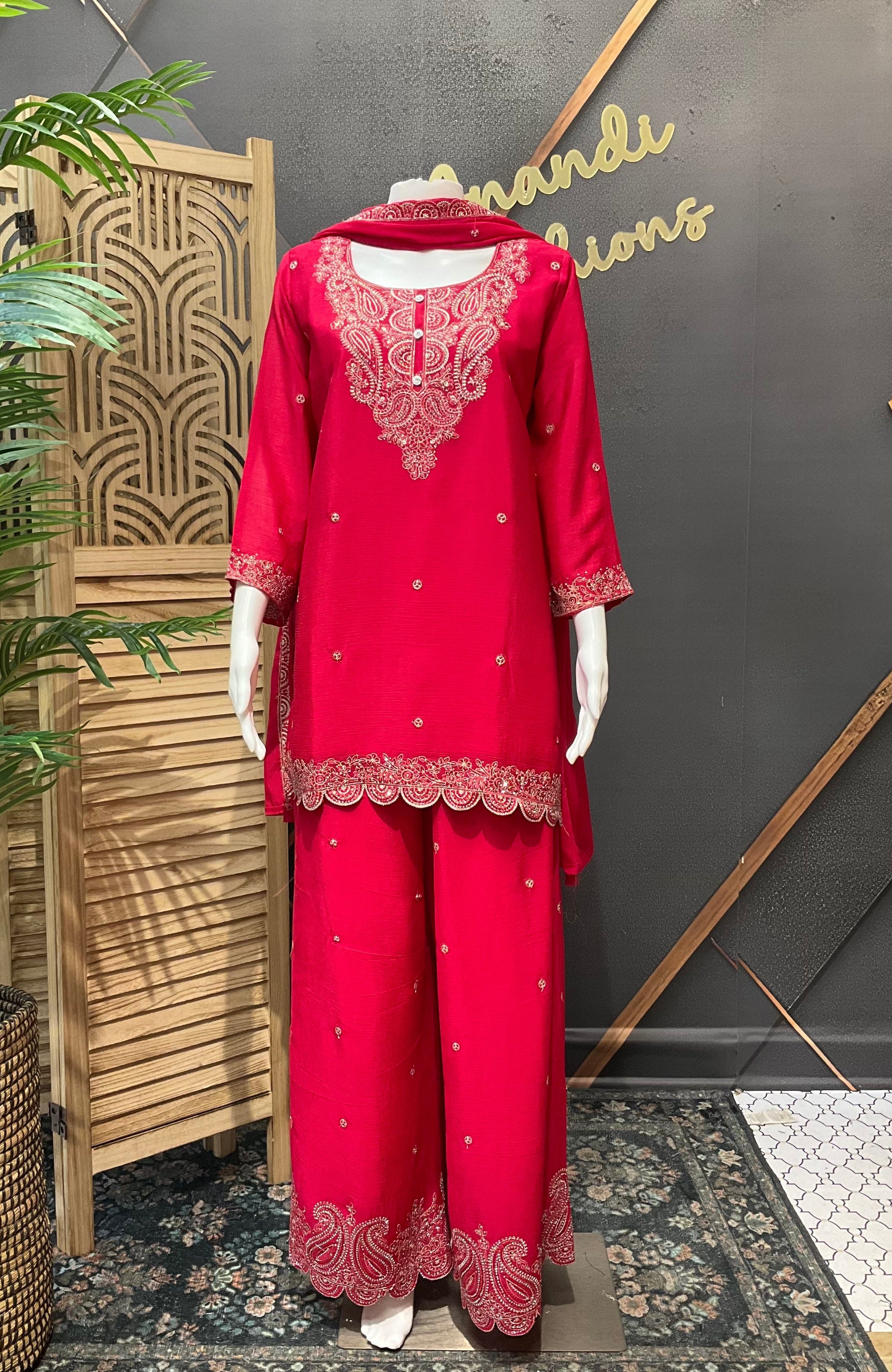Size 44- Pink - Party Wear Palazzo Sets