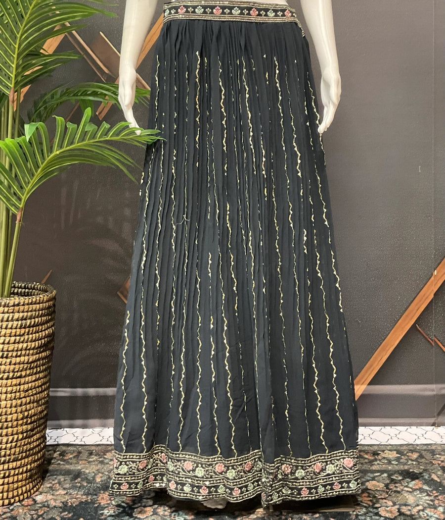 Grey Chiffon Party Wear Lehenga Set Size 40-42
