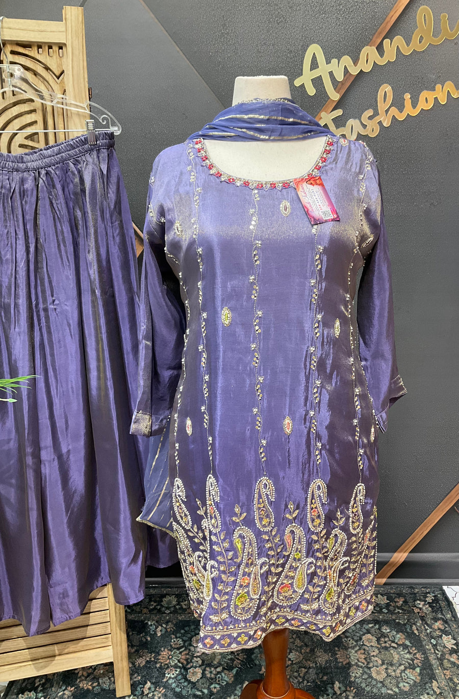 Lavender Plus size Palazzo set