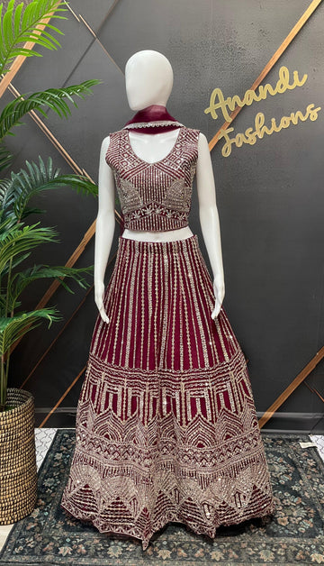 Heavy Work Net Lehenga Set - Party & Wedding Wear