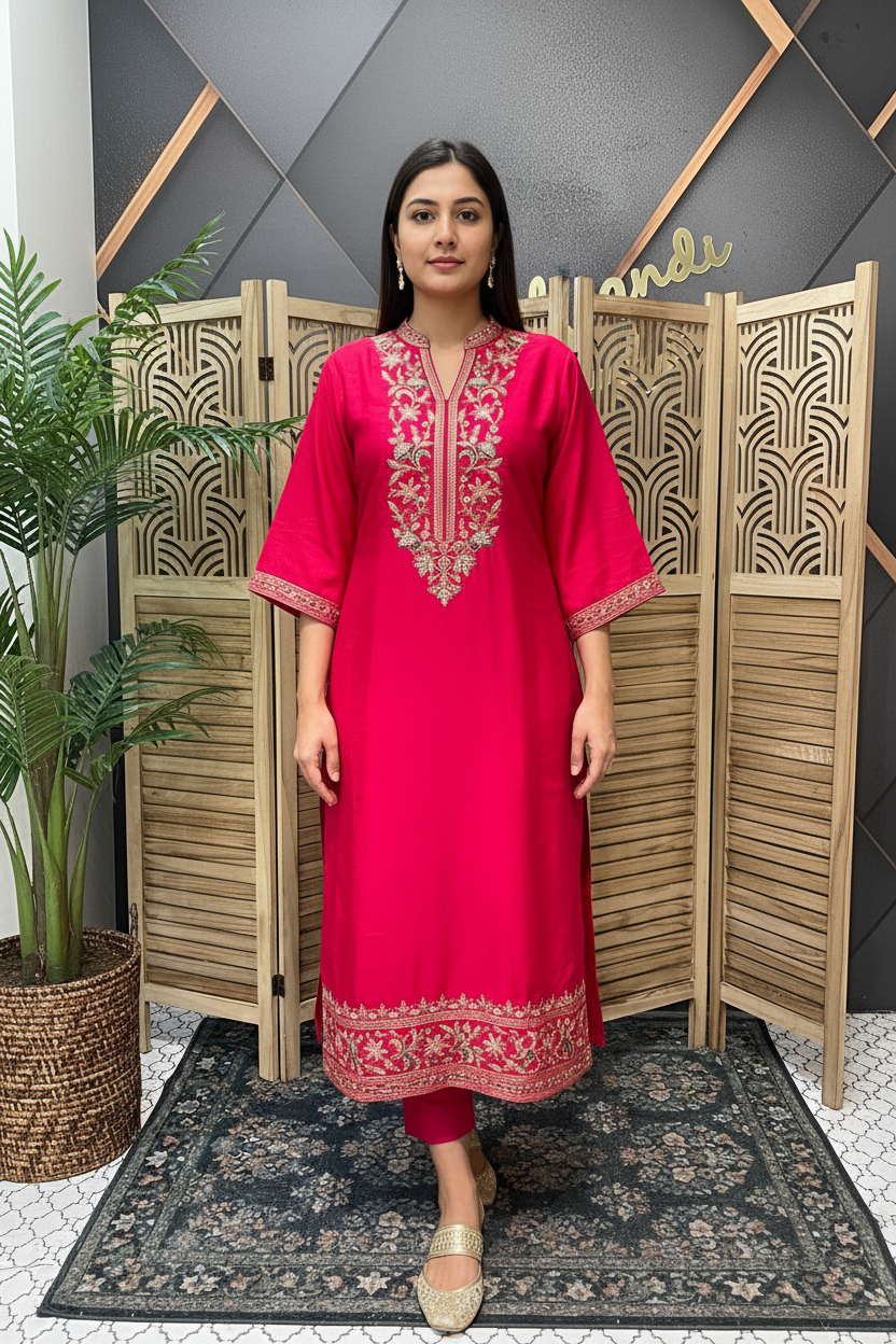 Plus Size 52 - Pink Party Wear Palazzo set