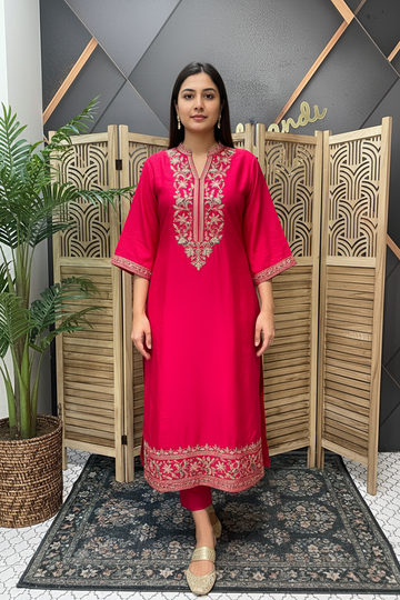 Plus Size 52 - Pink Party Wear Palazzo set