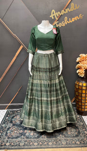 Green Gajji Silk Garba Chaniya Choli Collection