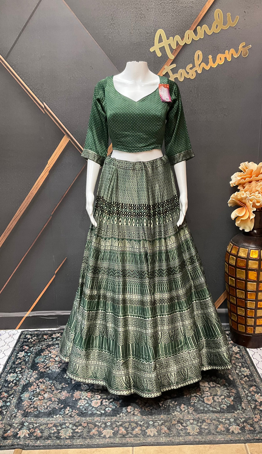 Green Gajji Silk Garba Chaniya Choli Collection