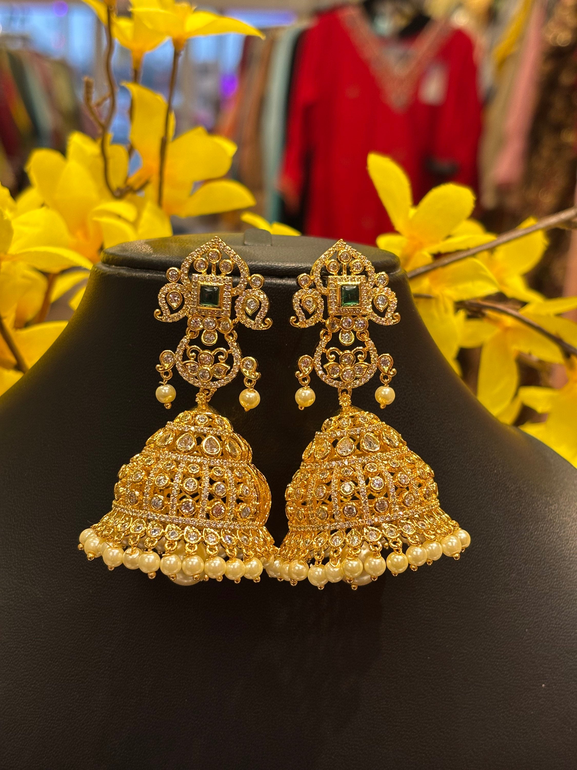 Light weight CZ BIG size Jhumkas/Earrings image 0
