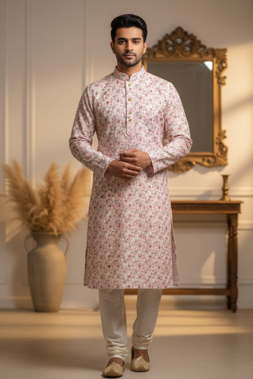 Premium Quality Mens Kurta Set with Zipped Pajama - Elegant Ethnic Wear