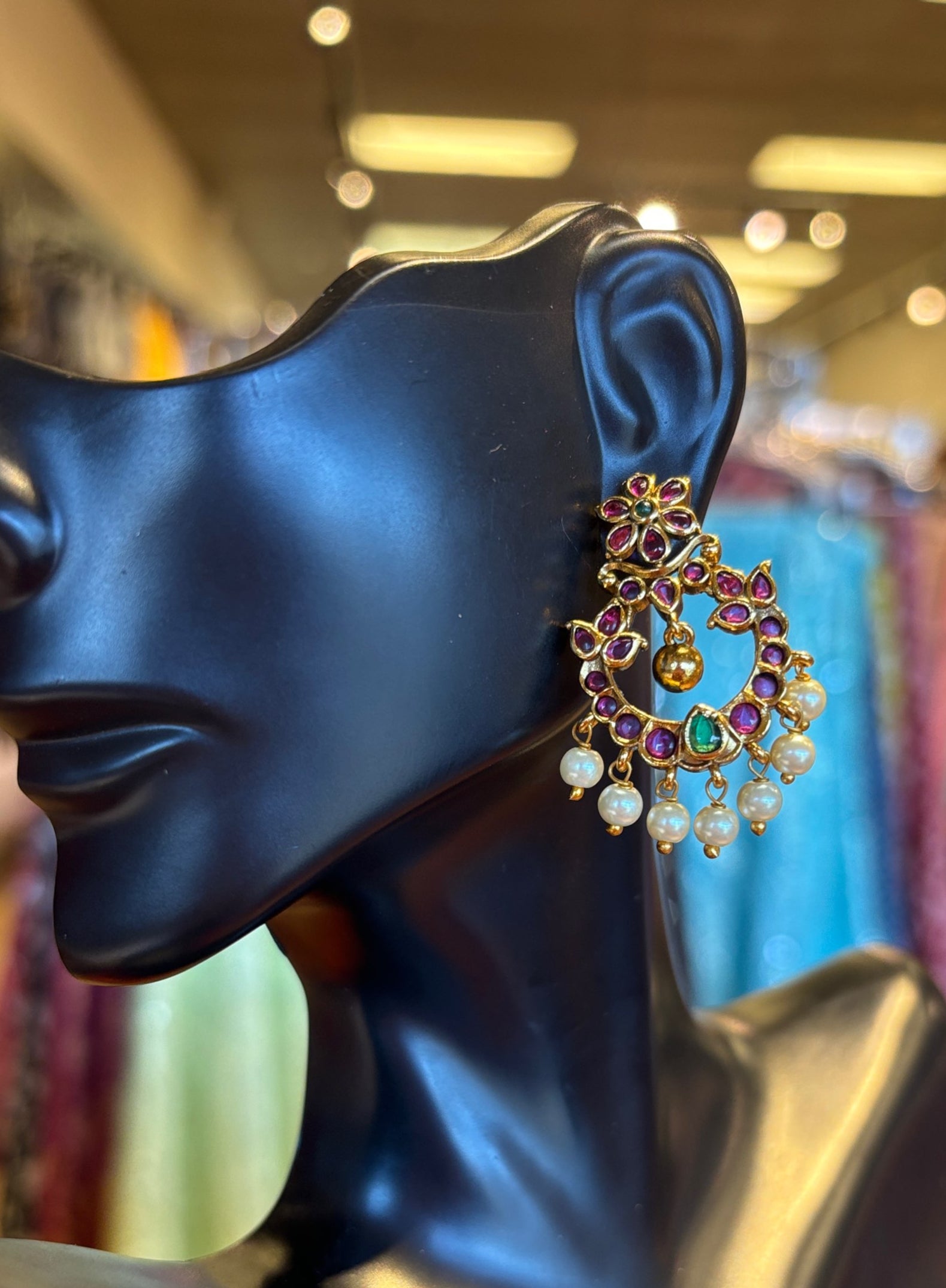 Chandbali Earrings - Lightweight Chandbali MattFinish Earrings image 0