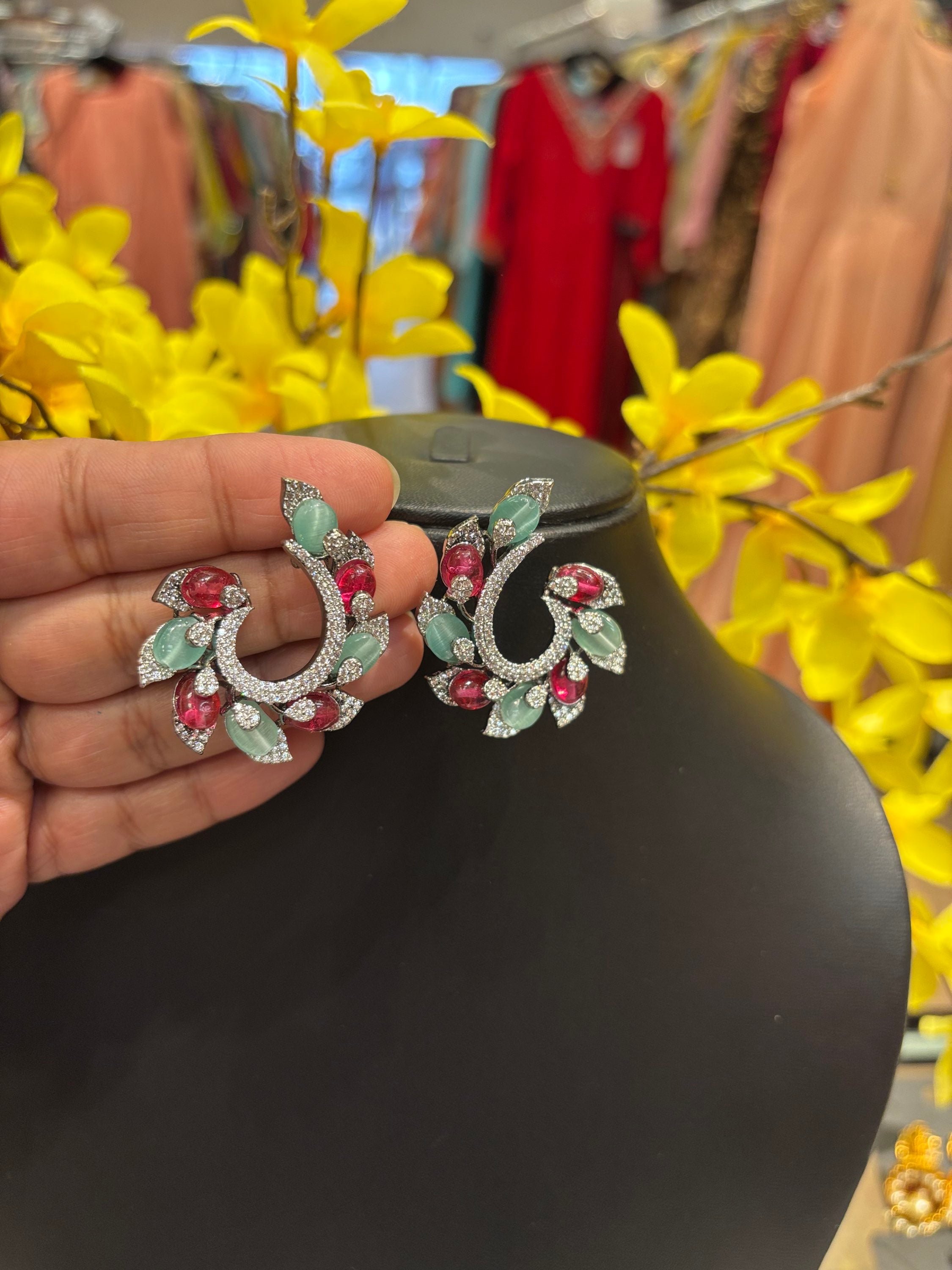 Designer Earrings with Monalisa Beads image 4