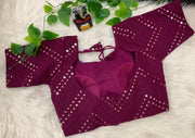 Wine Color- Foil Mirror Blouses