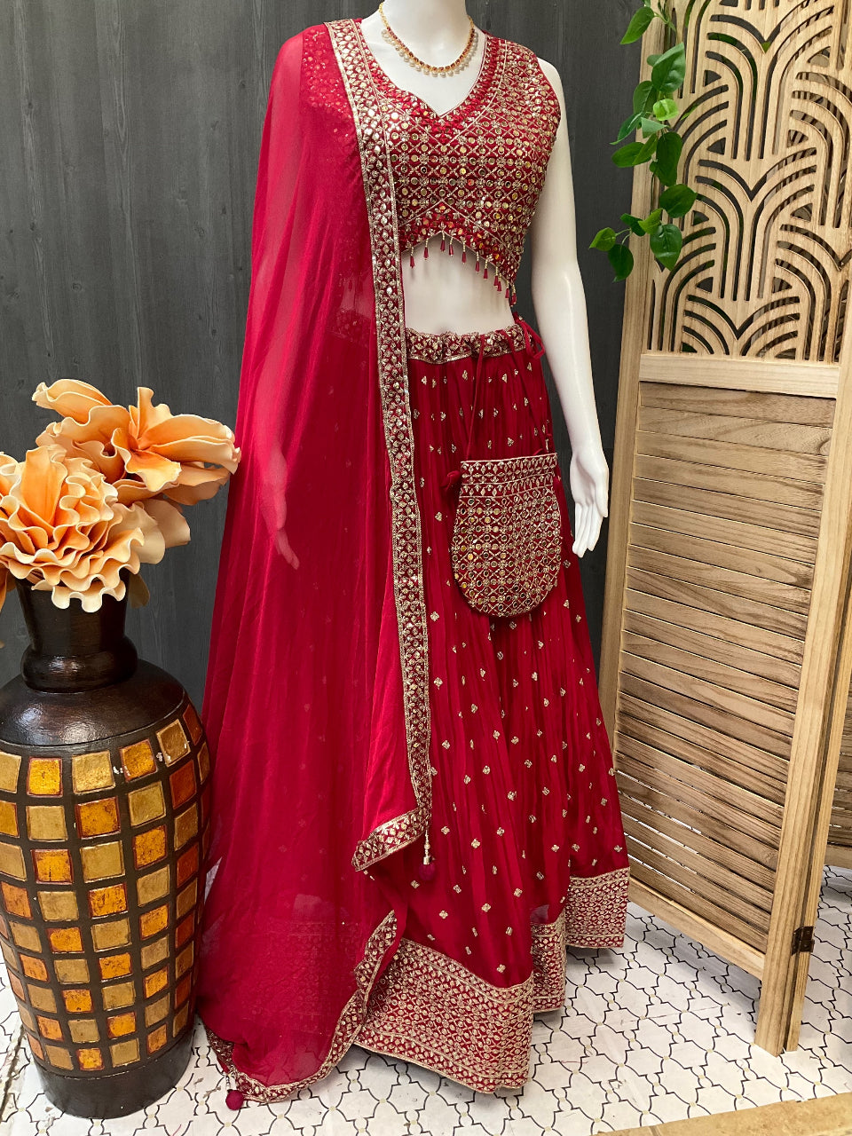 Heavy Party Wear Lehenga set with Alia cut Blouse image 0