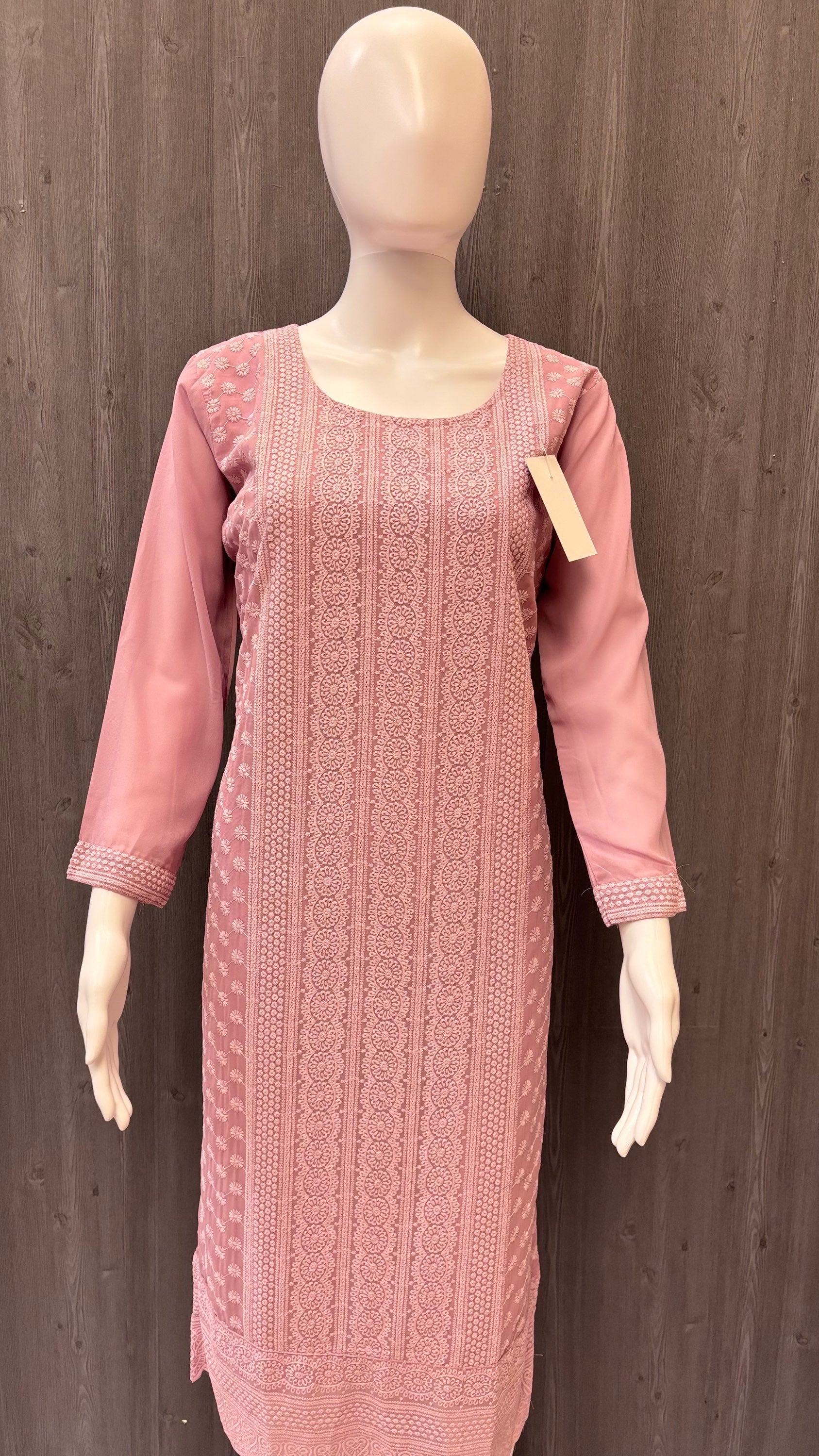 Pastel Colors-Georgette Chikankari Kurti - Elegant and stylish Chikankari Kurti image 7