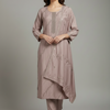 Plus Size Roman Silk Embroidery Kurti Set Size 44/46