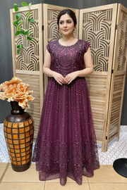 Plus Size Long Floor Length Long Dress - Anandi Fashions