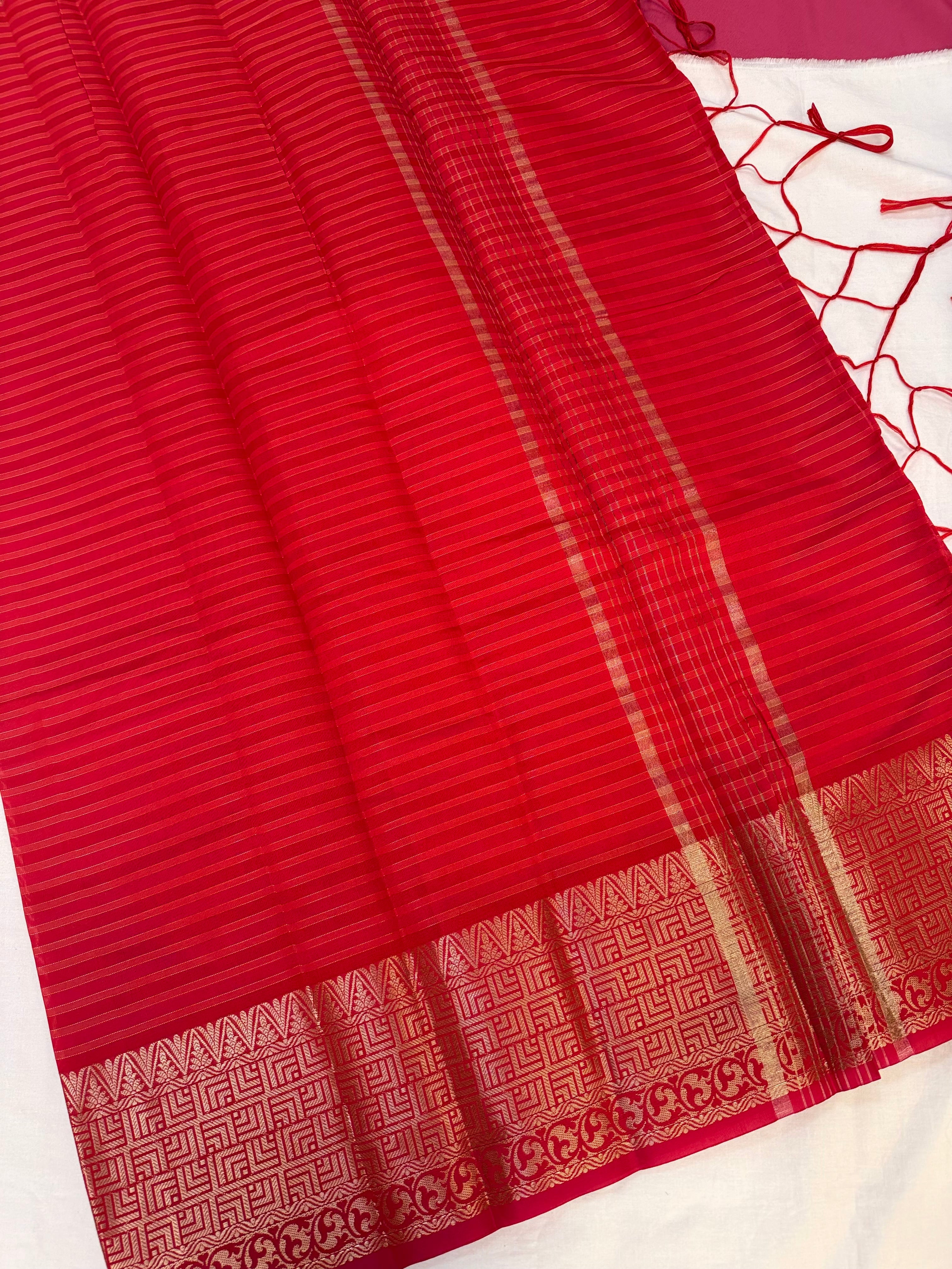 Red- Soft Silk Saree