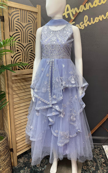 Teenage Girls- Party Wear Lavender Color Frock/dress
