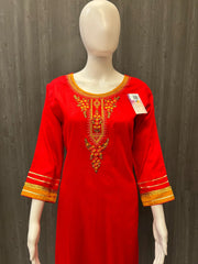 Red Color Rayon Kurti- Elegant Colorful Rayon Kurti size 40