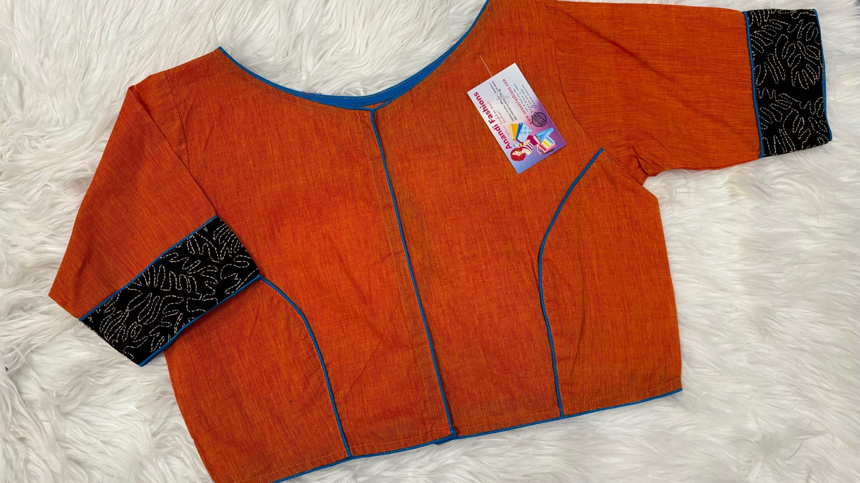 Orange Blouse - Pure Cotton Orange Blouse - Size 38 image 1