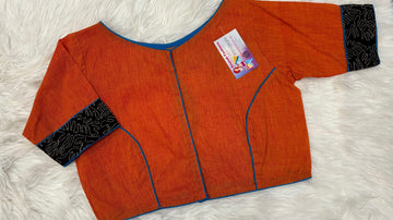 Orange Blouse - Pure Cotton Orange Blouse - Size 38