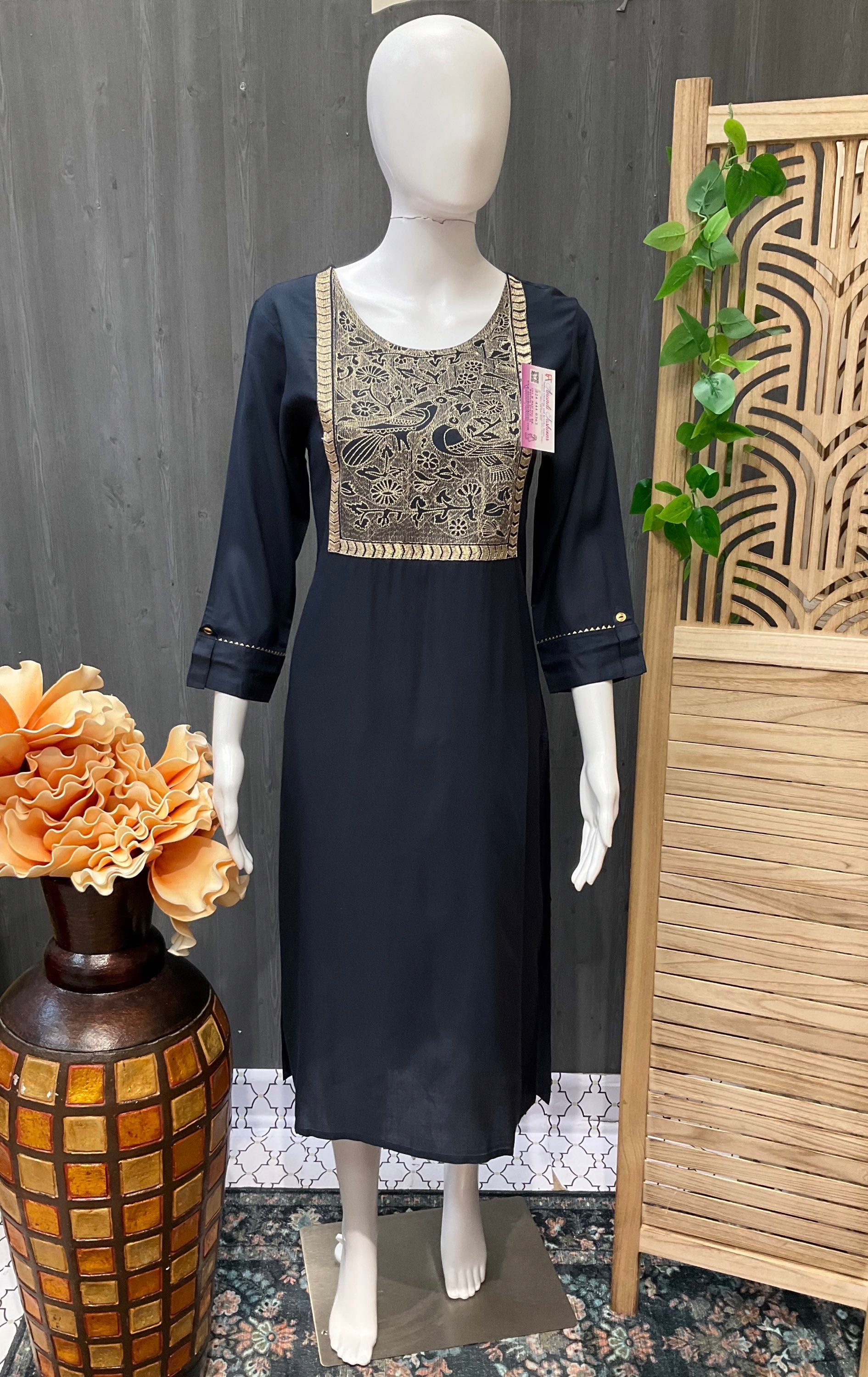 Navy Blue - Cotton Flex Kurti image 0
