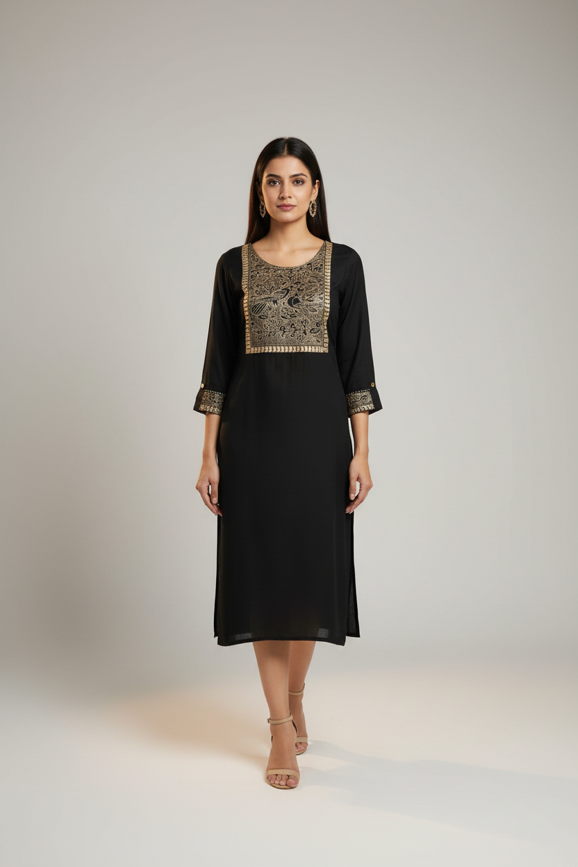Navy Blue - Cotton Flex Kurti- Size 38/40
