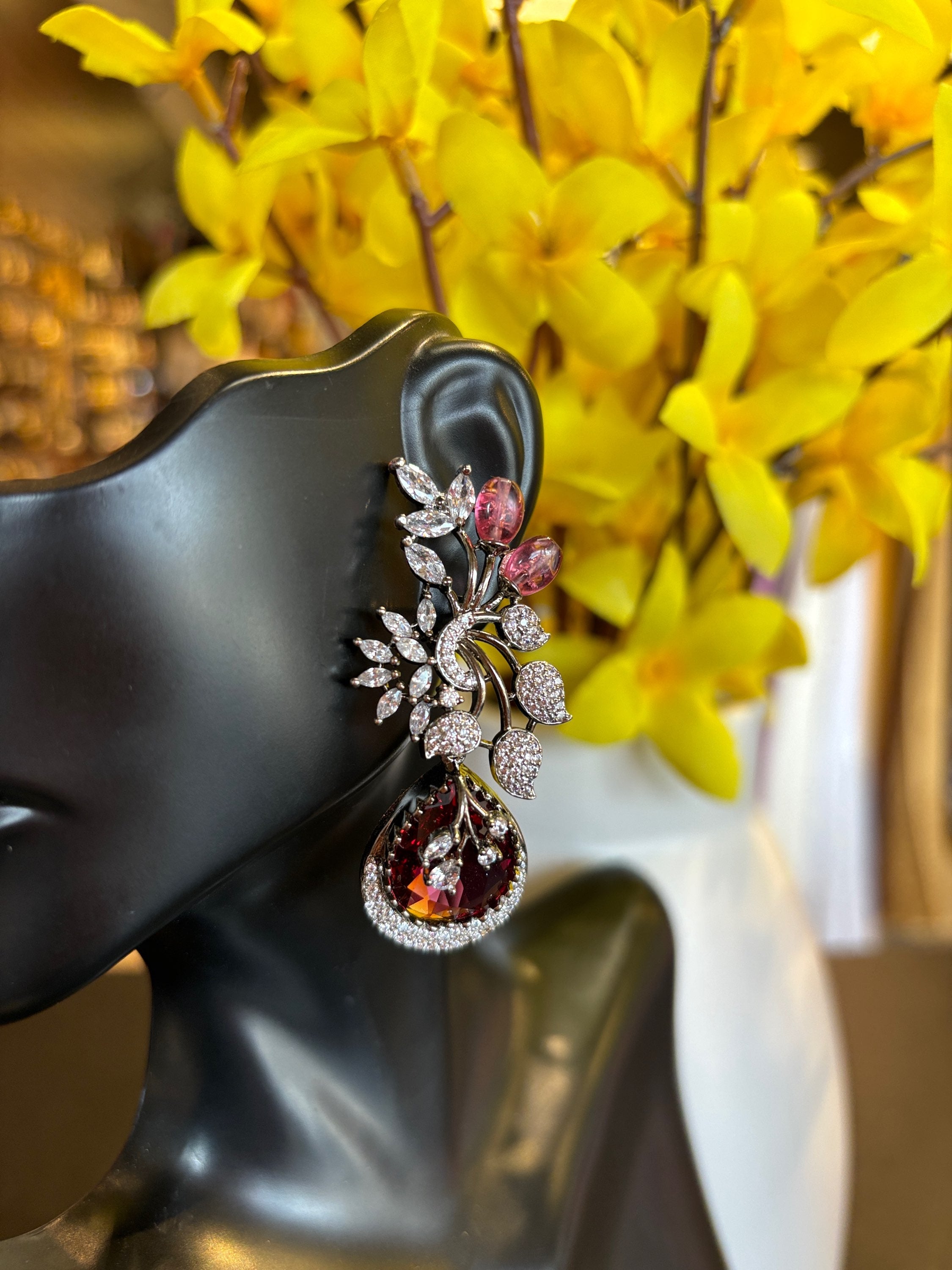 Onion Pink -Premium Quality - Party wear designer earrings image 0