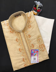 Mens kurta - Yellow Kurta with Beautiful Embroidery