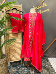 Plus Size Colorful Anarkali Kurti Set